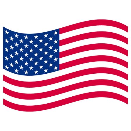 American Flag on white backgroundのイラスト素材