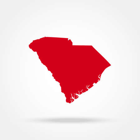map of the U.S. state of South Carolina Vector illustration.のイラスト素材