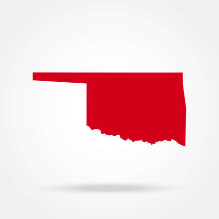 map of the U.S. state of Oklahomaの写真素材