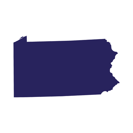 map of the U.S. state of Pennsylvaniaのイラスト素材