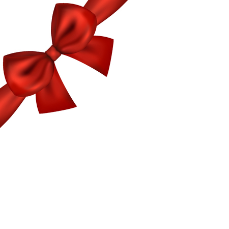 Red gift bow of ribbon isolated on white backgroundのイラスト素材