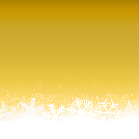 Christmas gold background with snowflakes ,vector illustrationのイラスト素材