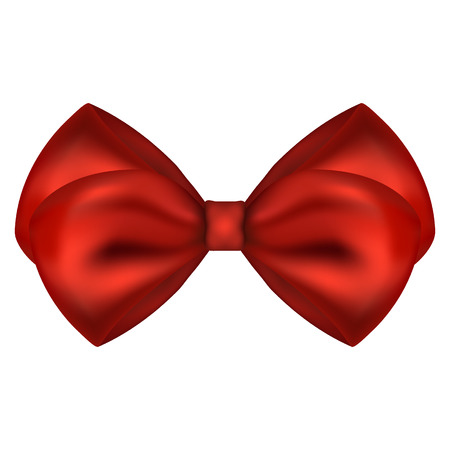 Red gift bow of ribbon isolated on white backgroundのイラスト素材
