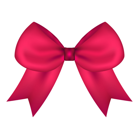 Pink gift bow of ribbon isolated on white backgroundのイラスト素材
