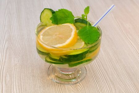 Detox water smoothie for cleansing the bodyの写真素材