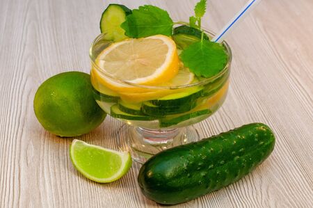Detox water smoothie for cleansing the bodyの写真素材