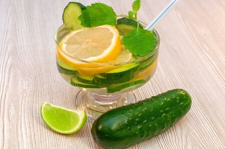 Detox water smoothie for cleansing the bodyの写真素材