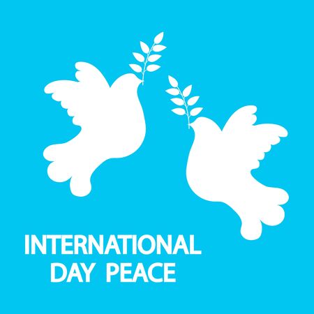 Dove with a tree branch for International Peace Day holidayのイラスト素材