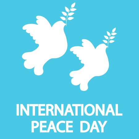 Dove with a tree branch for International Peace Day holidayのイラスト素材