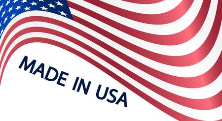 Official flag of the United States of America. Background Made in USAのイラスト素材