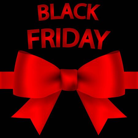 Big sale card with bow on black fridayのイラスト素材
