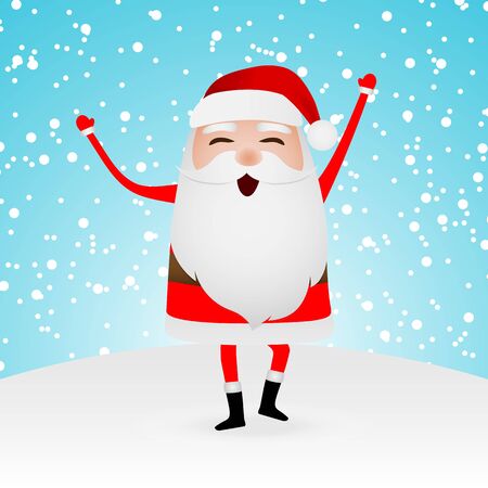 Cartoon funny santa claus dancingのイラスト素材