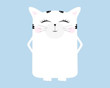 Cartoon cat drawing. Cute funny beastのイラスト素材