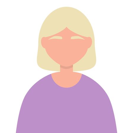 European woman flat flat design isolated on white. Cartoon Vector illustrationのイラスト素材