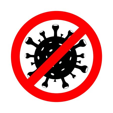Dangerous coronavirus bacteria mushroom icon. Illustration vector isolated on white backgroundのイラスト素材