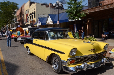 ANN ARBOR, MI - JULY 13: 1956 Chevrolet Bel Air at the Rolling Sculpture car show July 13, 2012 in Ann Arbor, MI. のeditorial素材