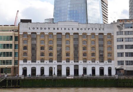 LONDON - AUGUST 6: London Bridge Hospital, shown on August 6, 2015, was recently awarded a five star rating for food hygiene.のeditorial素材