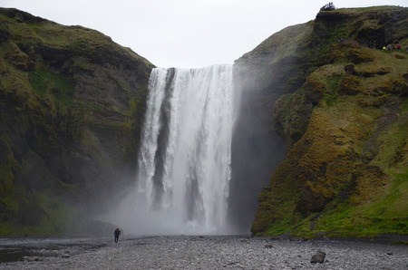 NEAR SKOGAR, ICELAND - JUN 15:  Skogafoss waterfall, shown here on June 15, 2015, was in the film The Secret Life of Walter Mitty in 2013.のeditorial素材