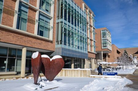 ANN ARBOR, MI - FEBRUARY 25: The Bob and Betty Beyster Building, shown here on February 25, 2016, is one of the University of Michigan College of Engineeringâs newest buildings.のeditorial素材
