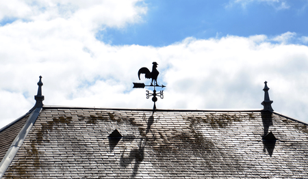 VERNON, FRANCE - AUG 5:  A weathervane, visible from the train station in Vernon France, is shown here on August 5, 2016.のeditorial素材