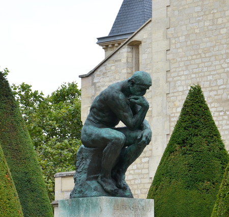 PARIS - AUG 3:  The Thinker at the Musee Rodin in Paris, France, is shown here on August 3, 2016. The Thinker was originally named The Poet.のeditorial素材