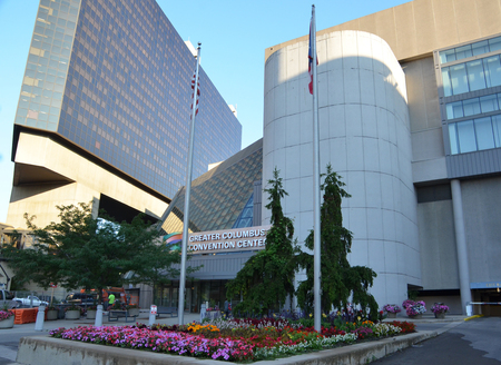 COLUMBUS, OH - JUNE 28: Columbus Convention Center is shown on June 28, 2017. It was designed by architect Peter Eisenman.のeditorial素材