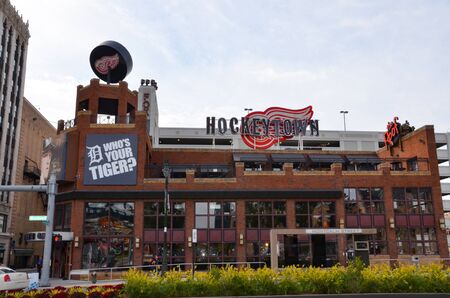 DETROIT, MI / USA - OCTOBER 21, 2017:  Detroitâs Hockeytown Cafe, across from Comerica Park in Detroit, was founded by Red Wings owner Mike Ilitchのeditorial素材