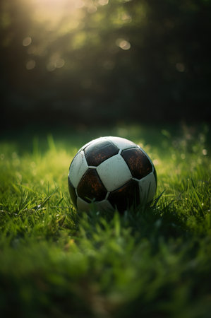 Soccer sunset, Football in the sunsetの写真素材