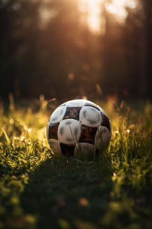 Soccer sunset, Football in the sunsetの写真素材