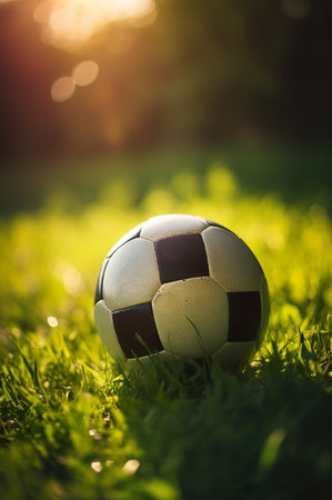 Soccer sunset, Football in the sunsetの写真素材
