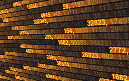 Abstract digital background with generated glowing numbers