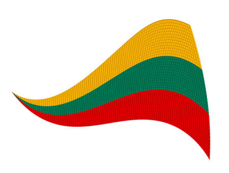 Dotted vector illustration graphic with small colorful cubes as the flag of Lithuaniaのイラスト素材