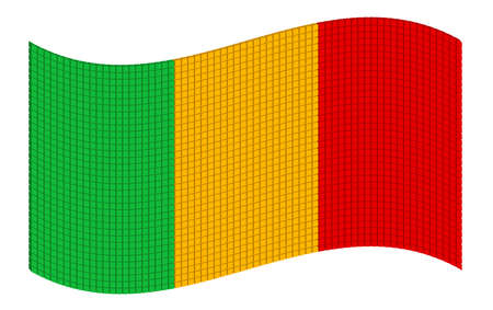 Dotted vector illustration graphic with small colorful cubes as the flag of the Republic of Maliのイラスト素材