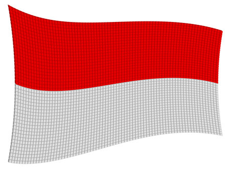 Dotted vector illustration graphic with small colorful cubes as the flag of Monacoのイラスト素材