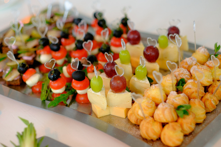 Coffee break, catering a business conference. cakesの写真素材