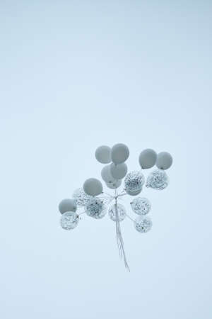 Colorful balloons on blue sky backgroundの写真素材