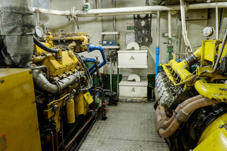 Control room of an extra large cargo retro shipの写真素材