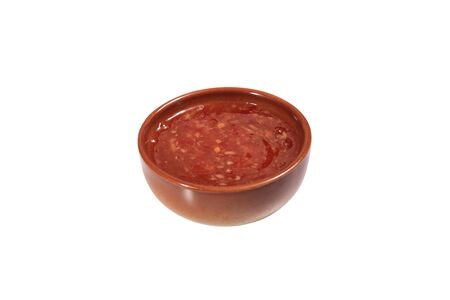 chilli sauce on a bowlの写真素材