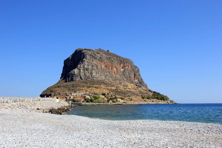 panoramic view of monemvasia greeceの写真素材