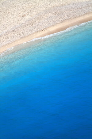 beautiful beach with great colors from above in greece の写真素材