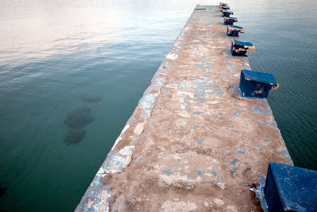 pavement of cement through the seaの写真素材