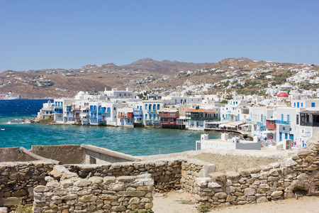 little venice in mykonos island, June 22 2014, Greeceのeditorial素材