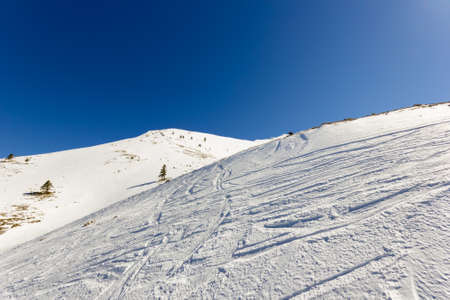 sunny day in a ski resort in Greece