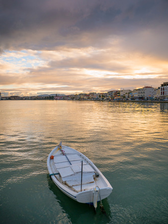 Landscape of the beautiful city of Zakynthos island in Greeceの写真素材