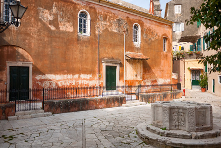 The beautiful city of Corfu islandの写真素材