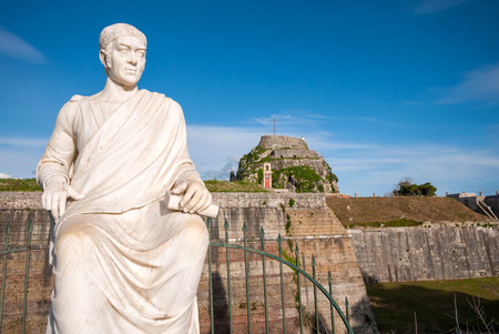 The beautiful city of Corfu islandの写真素材