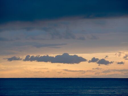 sea and clouds in the beautiful island of Zante in Greeceの写真素材