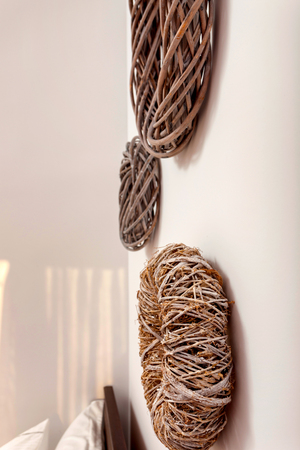 bedroom interior with decoration of a luxury apartmentの写真素材