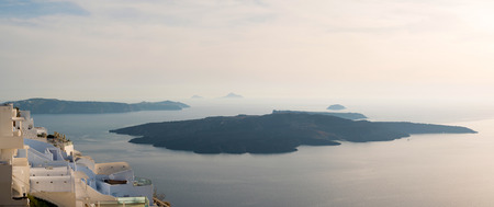 panoramic view of the volcano of Santorini island in cyclades,Greeceの写真素材