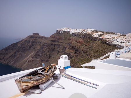 Vew of fira in Santorini island in Cyclades,Greeceの写真素材